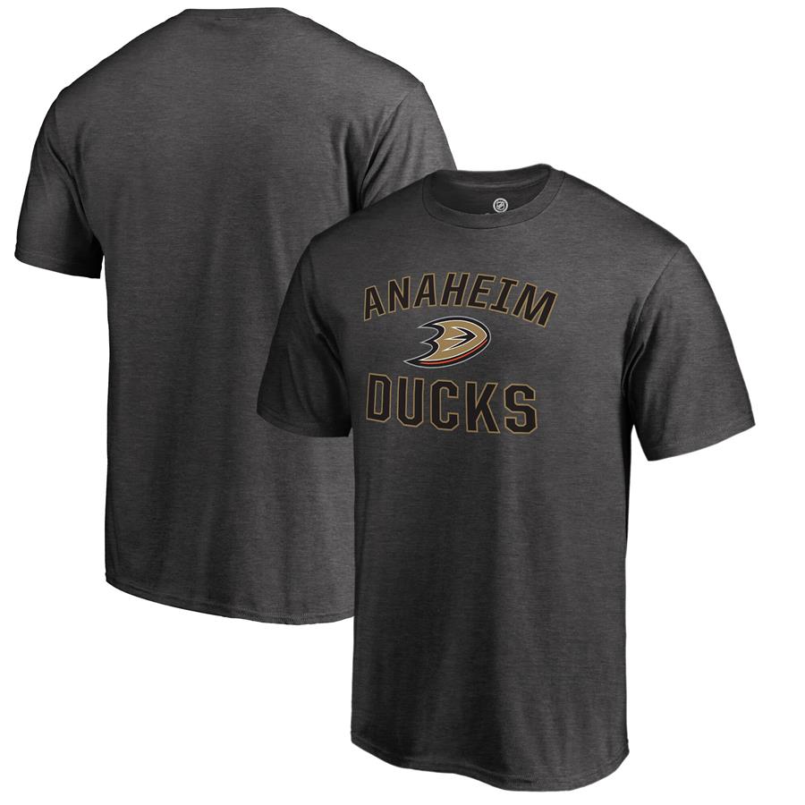 Anaheim Ducks Fanatics Branded Victory Arch T-Shirt - Heathered Gray