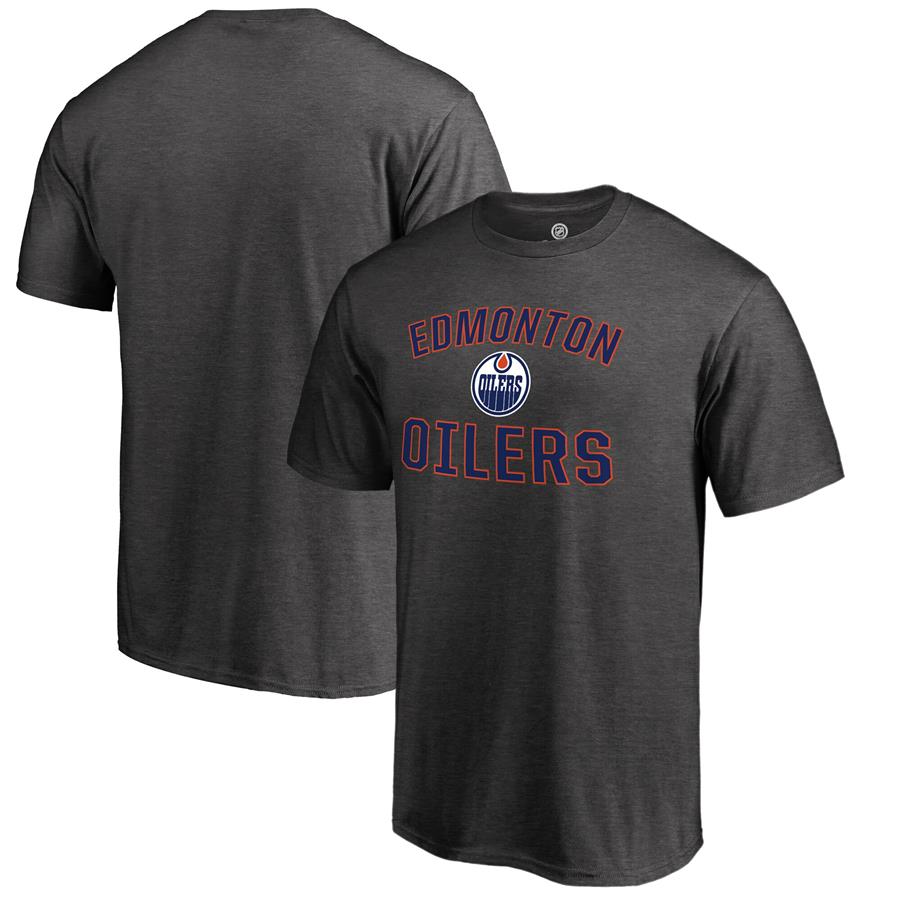 Edmonton Oilers Fanatics Branded Victory Arch T-Shirt - Heathered Gray