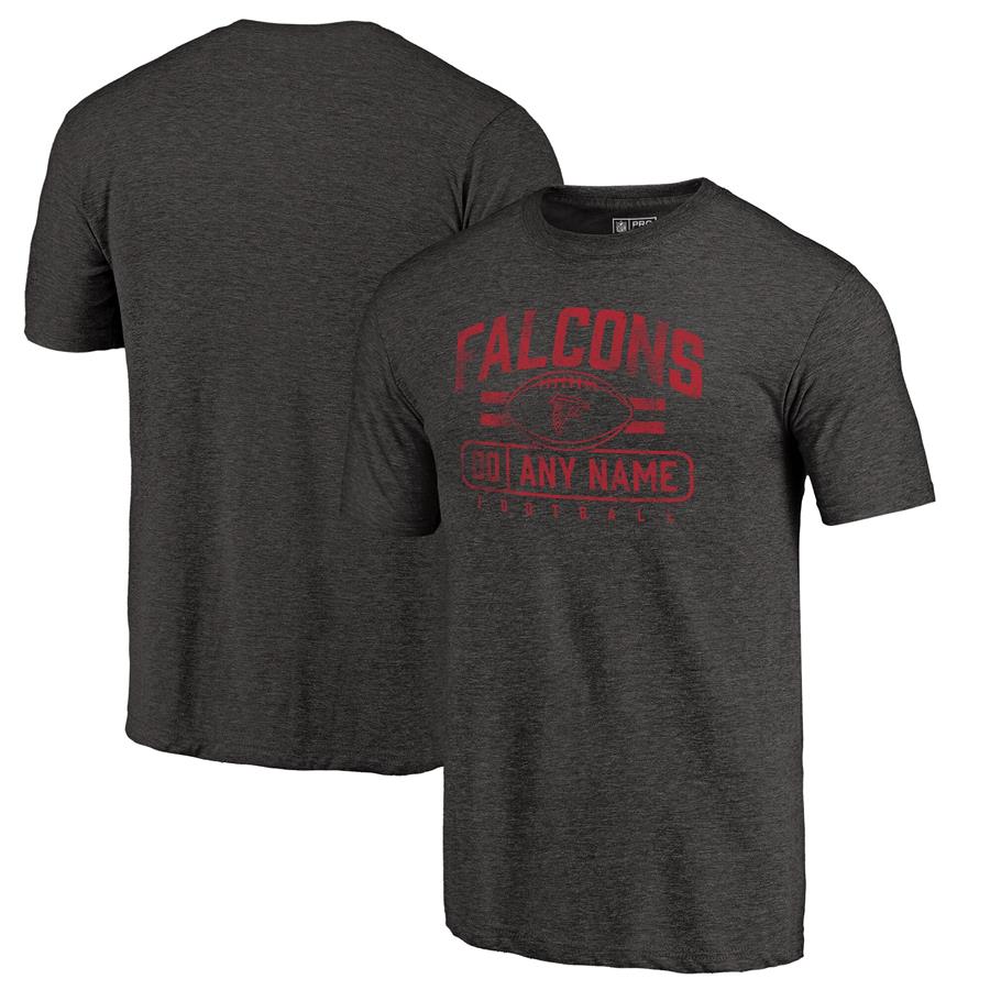 Atlanta Falcons NFL Pro Line by Fanatics Branded Personalized Flanker Tri-Blend T-Shirt - Black