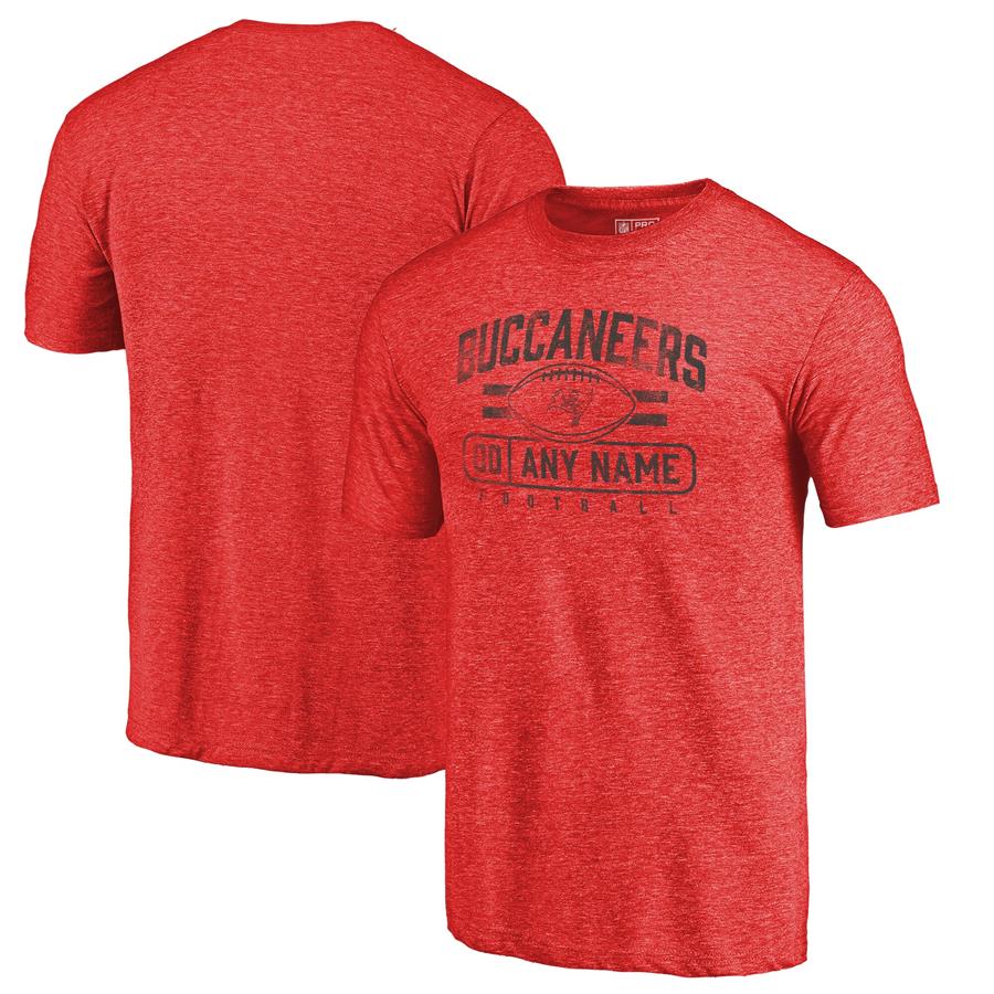 Tampa Bay Buccaneers NFL Pro Line by Fanatics Branded Personalized Flanker Tri-Blend T-Shirt - Red