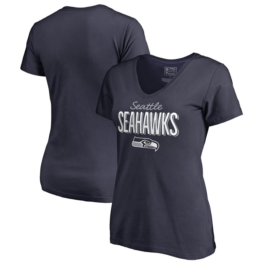 Seattle Seahawks NFL Pro Line by Fanatics Branded Women's Nostalgia T-Shirt - Navy