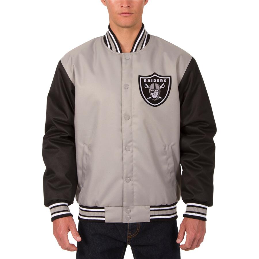 Las Vegas Raiders JH Design Poly Twill Jacket - Gray