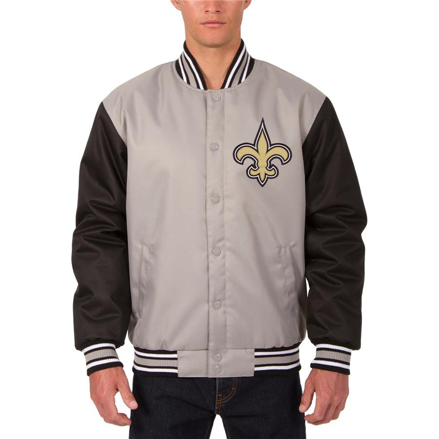 New Orleans Saints JH Design Poly Twill Jacket - Gray