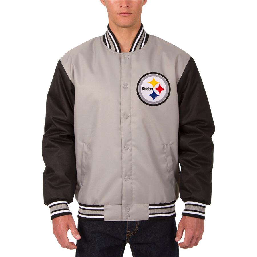 Pittsburgh Steelers JH Design Poly Twill Jacket - Gray