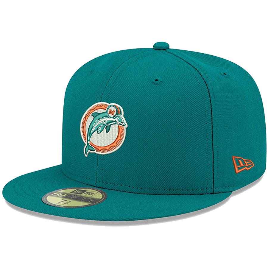 Miami Dolphins New Era Omaha Throwback 59FIFTY Fitted Hat - Aqua