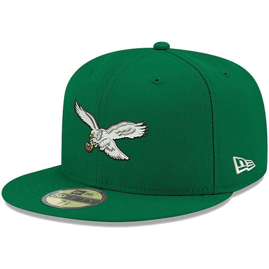 Philadelphia Eagles New Era Omaha Throwback 59FIFTY Fitted Hat - Kelly Green