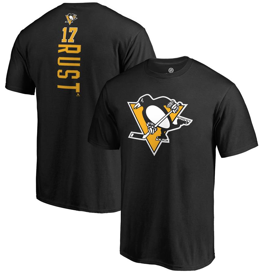 Bryan Rust Pittsburgh Penguins Fanatics Branded Backer Name & Number T-Shirt - Black