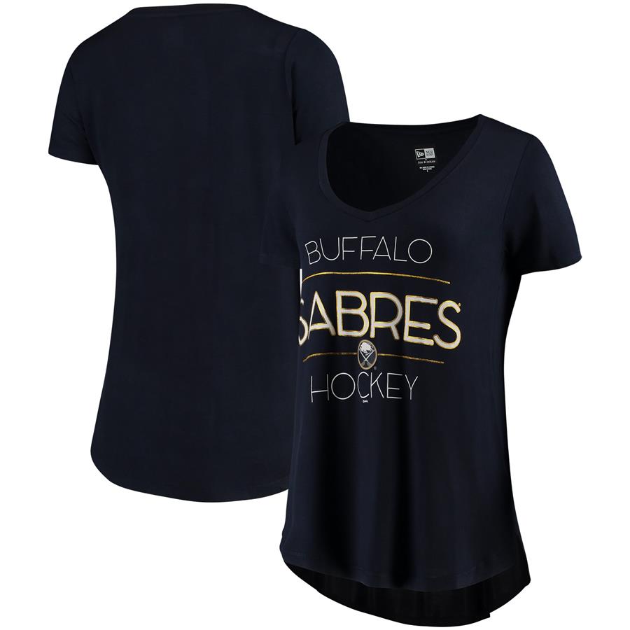 Buffalo Sabres 5th & Ocean by New Era Women's Jersey V-Neck T-Shirt - Navy