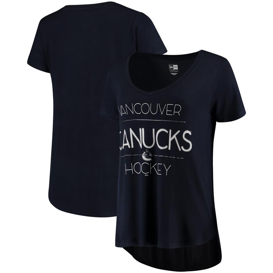 Vancouver Canucks 5th & Ocean by New Era Women's Jersey V-Neck T-Shirt - Blue