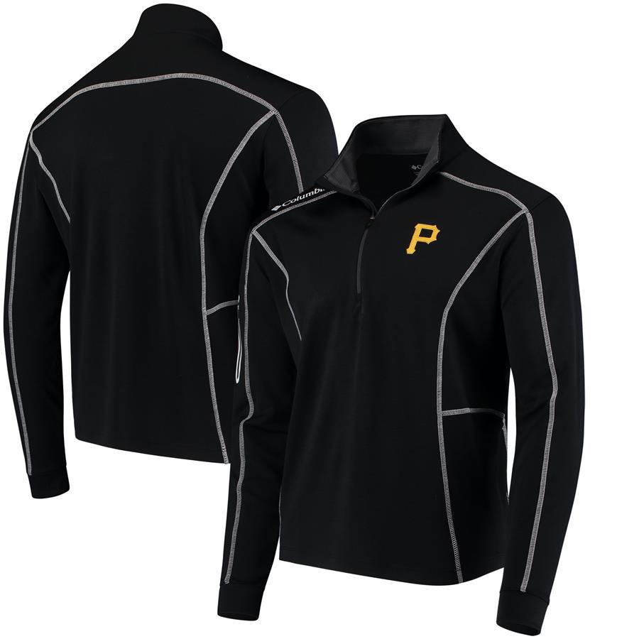Pittsburgh Pirates Columbia Shotgun Quarter-Zip Pullover Jacket - Black