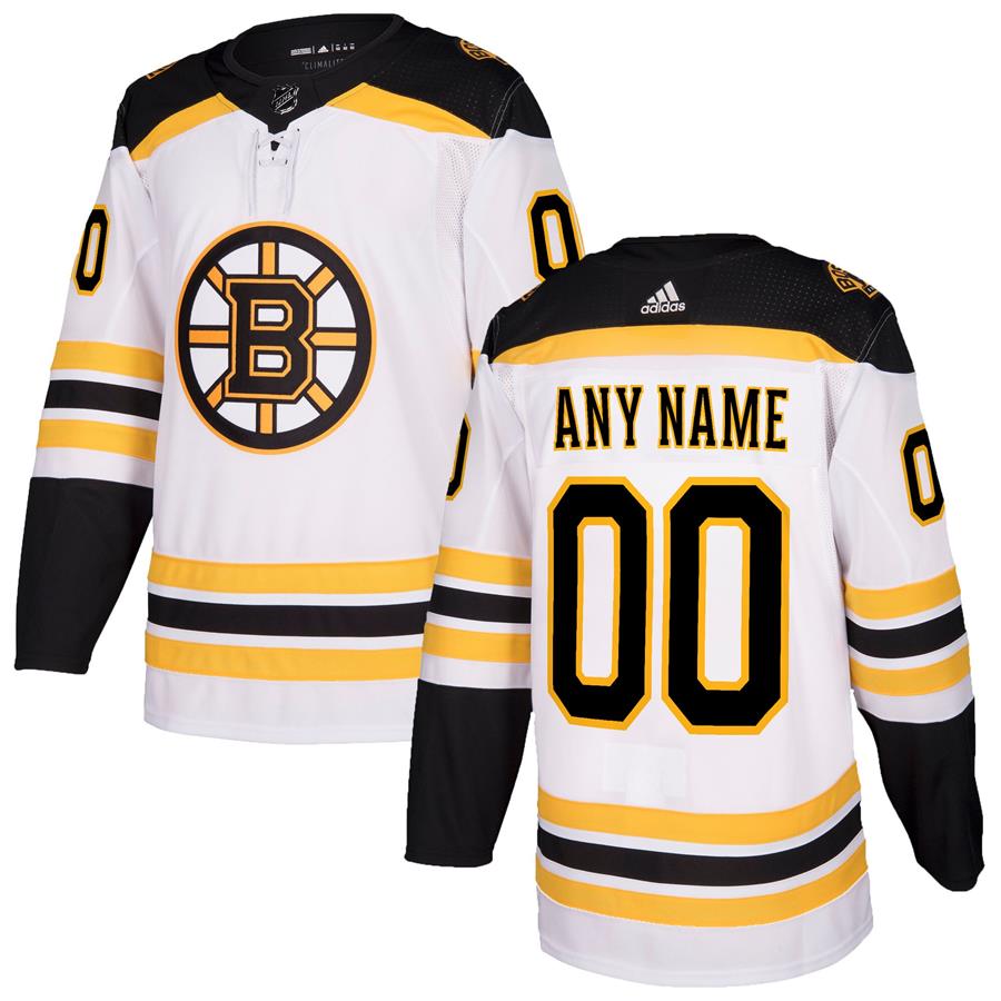 Boston Bruins adidas Authentic Custom Jersey - White