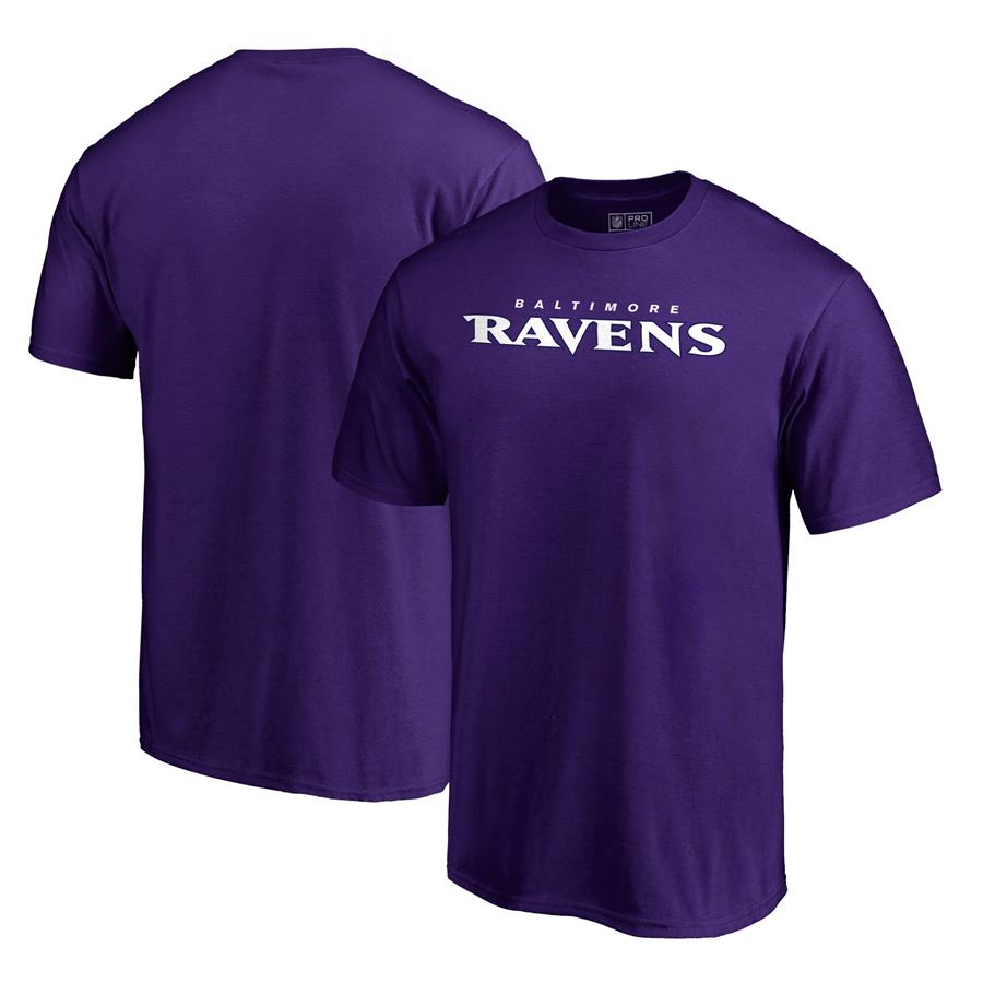 Baltimore Ravens NFL Pro Line by Fanatics Branded Wordmark T-Shirt - Purple