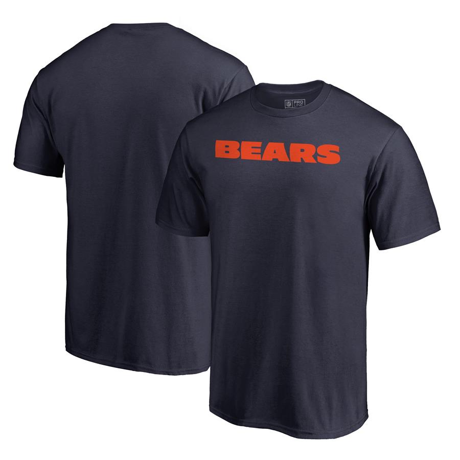 Chicago Bears NFL Pro Line by Fanatics Branded Wordmark T-Shirt - Navy