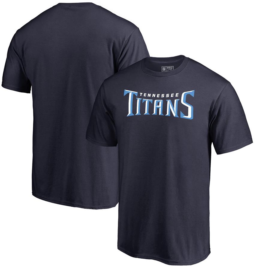 Tennessee Titans NFL Pro Line by Fanatics Branded Wordmark T-Shirt - Navy