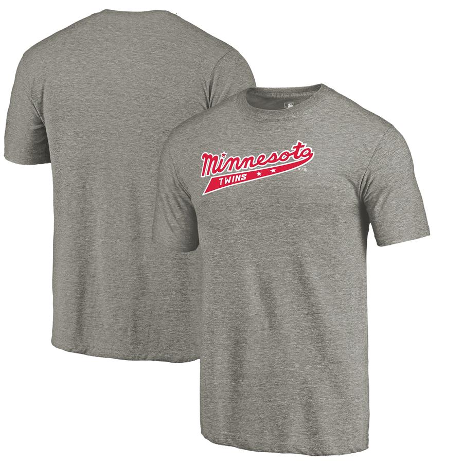 Футболка Minnesota Twins Fanatics Branded Cooperstown Collection Forbes Tri-Blend (светло-серый)