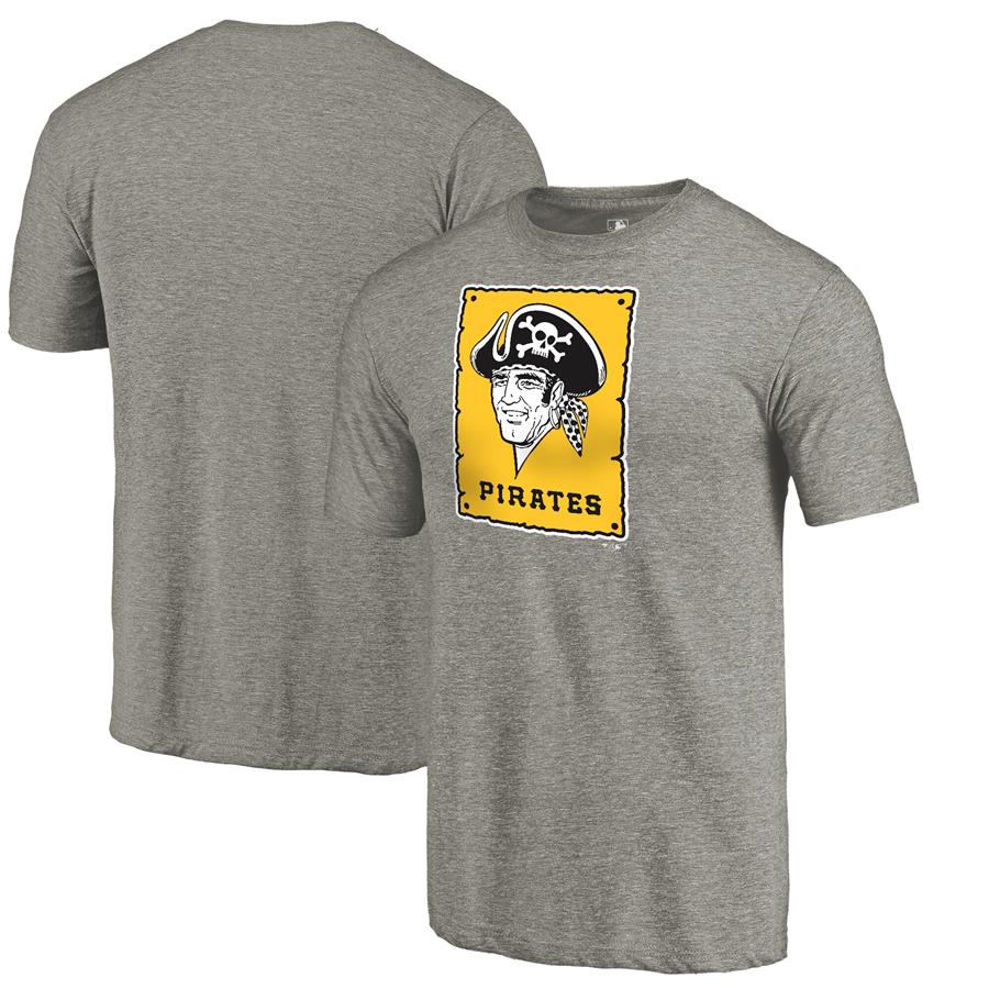 Pittsburgh Pirates Fanatics Branded Cooperstown Collection Forbes Tri-Blend T-Shirt - Ash