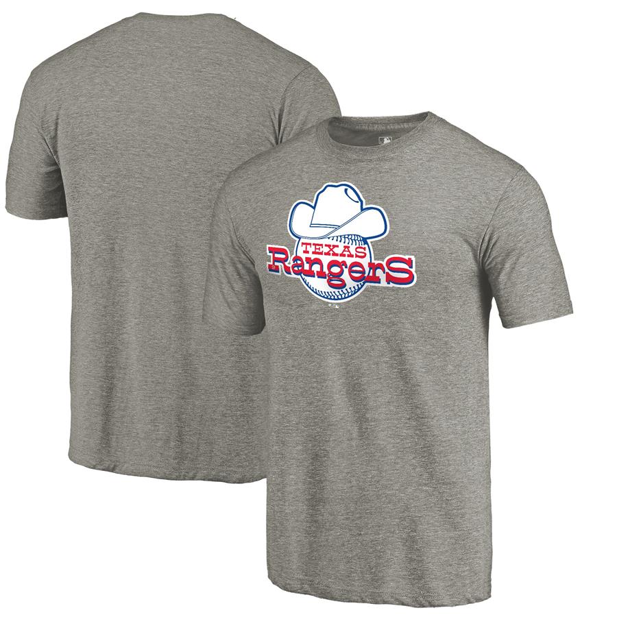 Texas Rangers Fanatics Branded Cooperstown Collection Forbes Tri-Blend T-Shirt - Ash
