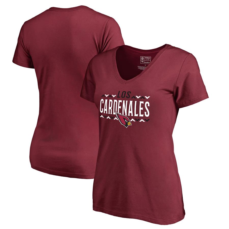 Arizona Cardinals NFL Pro Line by Fanatics Branded Women's Arriba V-Neck T-Shirt - Cardinal