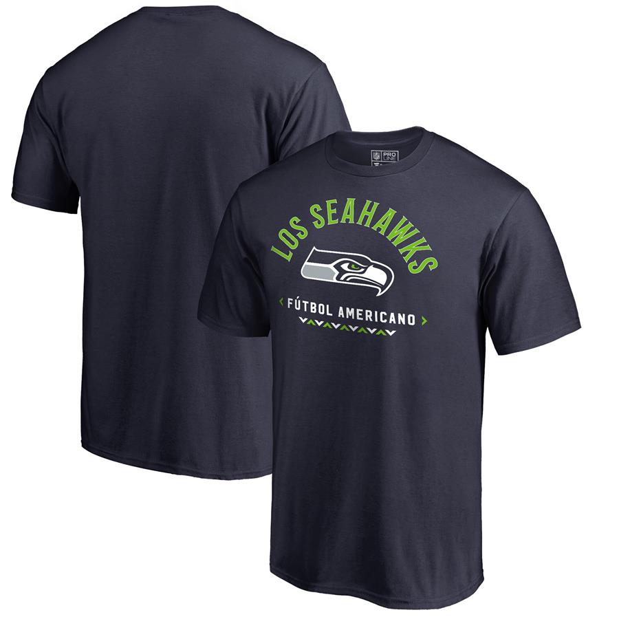 Seattle Seahawks NFL Pro Line by Fanatics Branded Futbol Americano T-Shirt - College Navy