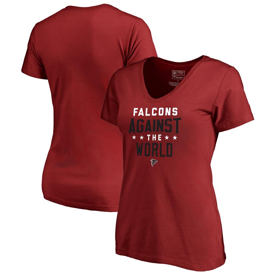 Atlanta Falcons NFL Pro Line by Fanatics Branded Women's Against The World V-Neck T-Shirt - Red
