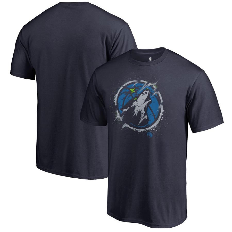 Мужская футболка Fanatics Branded Navy Minnesota Timberwolves Splatter Logo