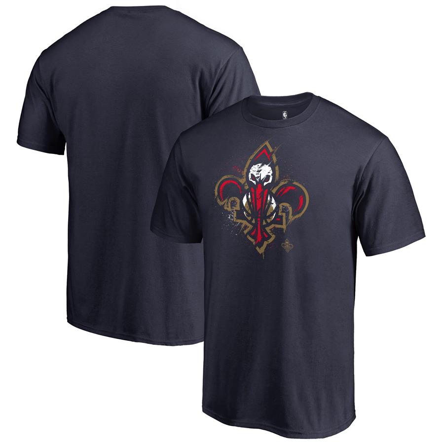 New Orleans Pelicans Fanatics Branded Splatter Logo T-Shirt - Navy