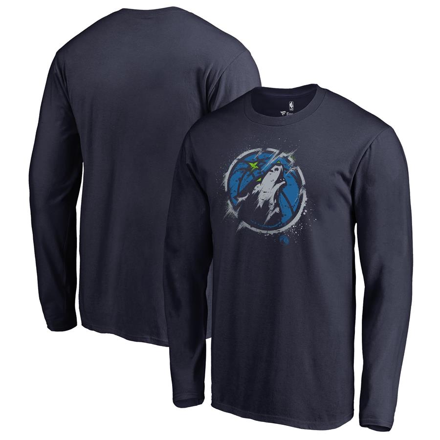 Лонгслив Minnesota Timberwolves Fanatics Branded Splatter Logo (тёмно-синий)