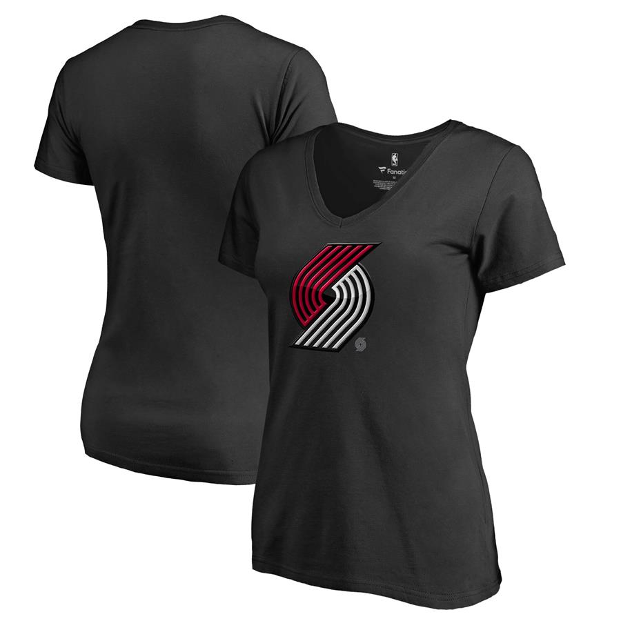 Portland Trail Blazers Fanatics Branded Women's Midnight Mascot V-Neck T-Shirt - Black