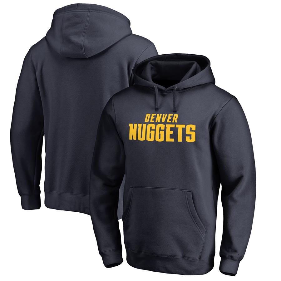 Denver Nuggets Fanatics Branded Wordmark Pullover Hoodie - Navy