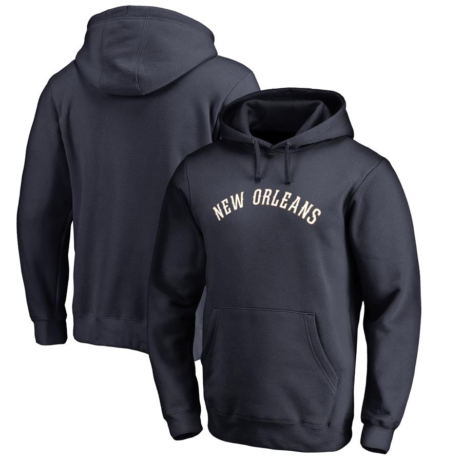 New Orleans Pelicans Fanatics Branded Wordmark Pullover Hoodie - Navy