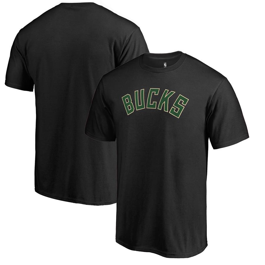 Milwaukee Bucks Fanatics Branded Primary Wordmark T-Shirt - Black