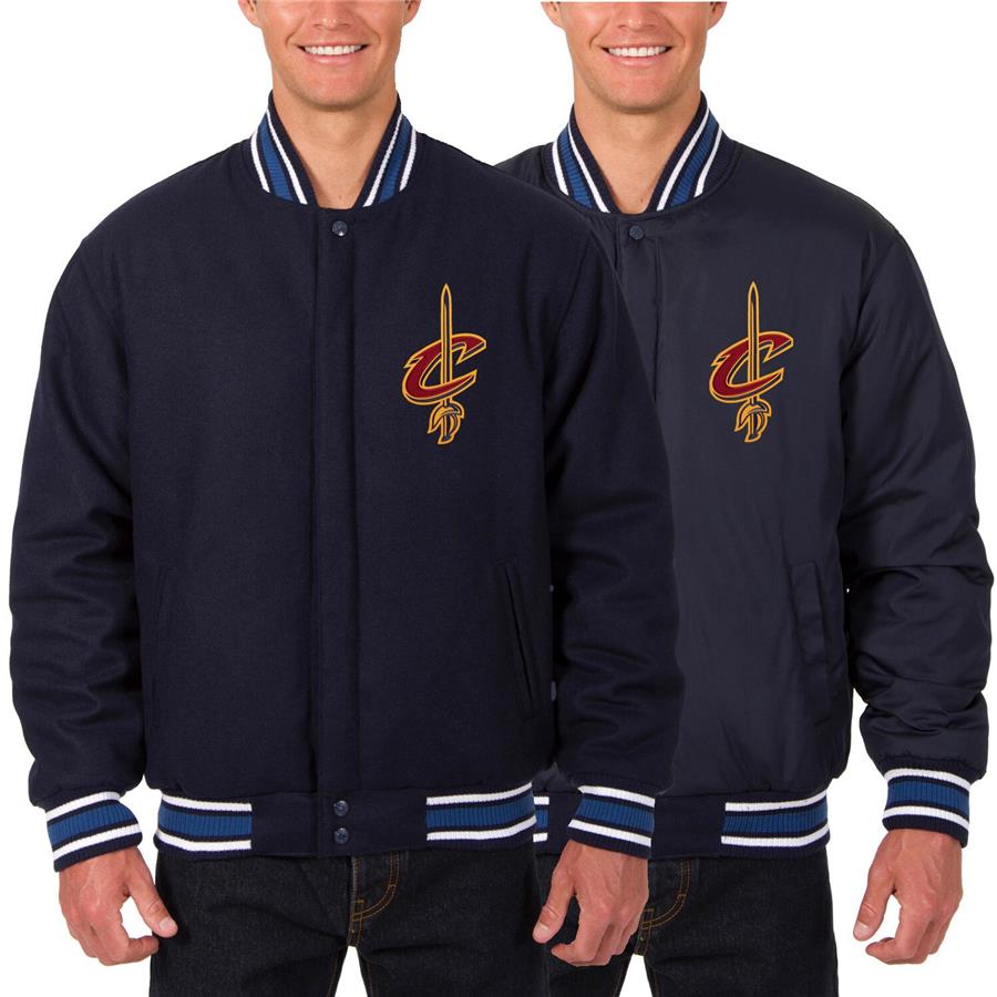 Cleveland Cavaliers JH Design Reversible Wool Logo Jacket - Navy