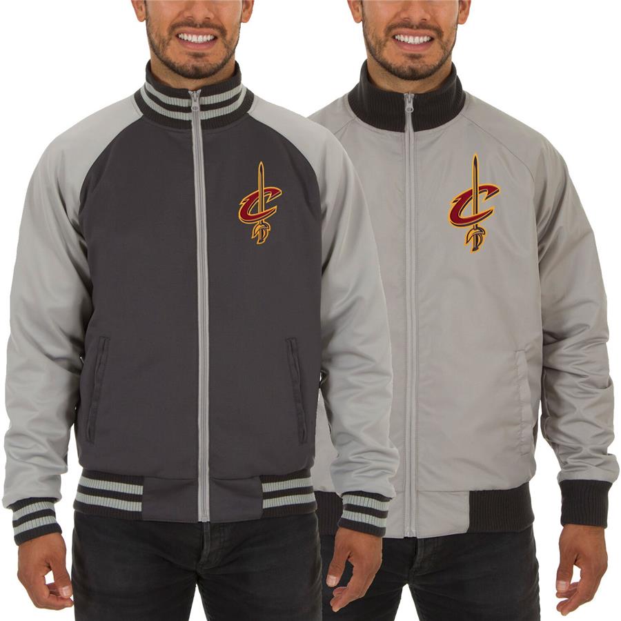 Cleveland Cavaliers JH Design Reversible Track Jacket - Gray