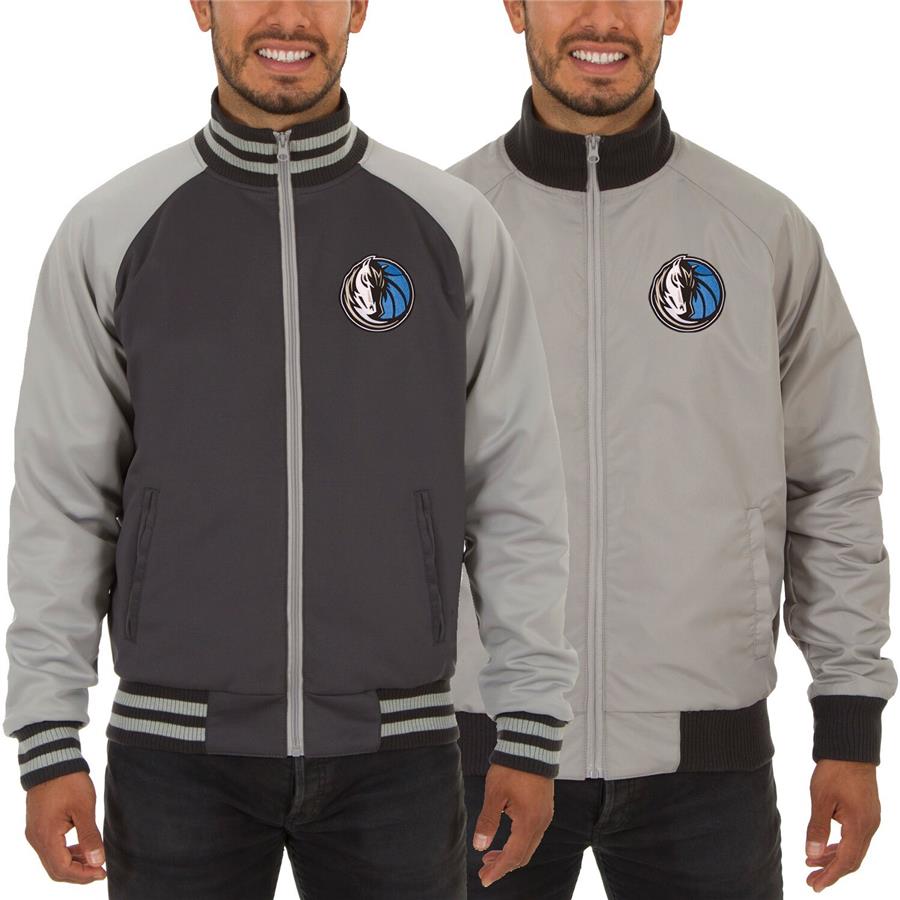 Dallas Mavericks JH Design Reversible Track Jacket - Gray