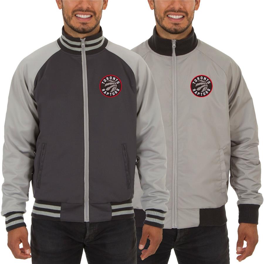Toronto Raptors JH Design Reversible Track Jacket - Gray