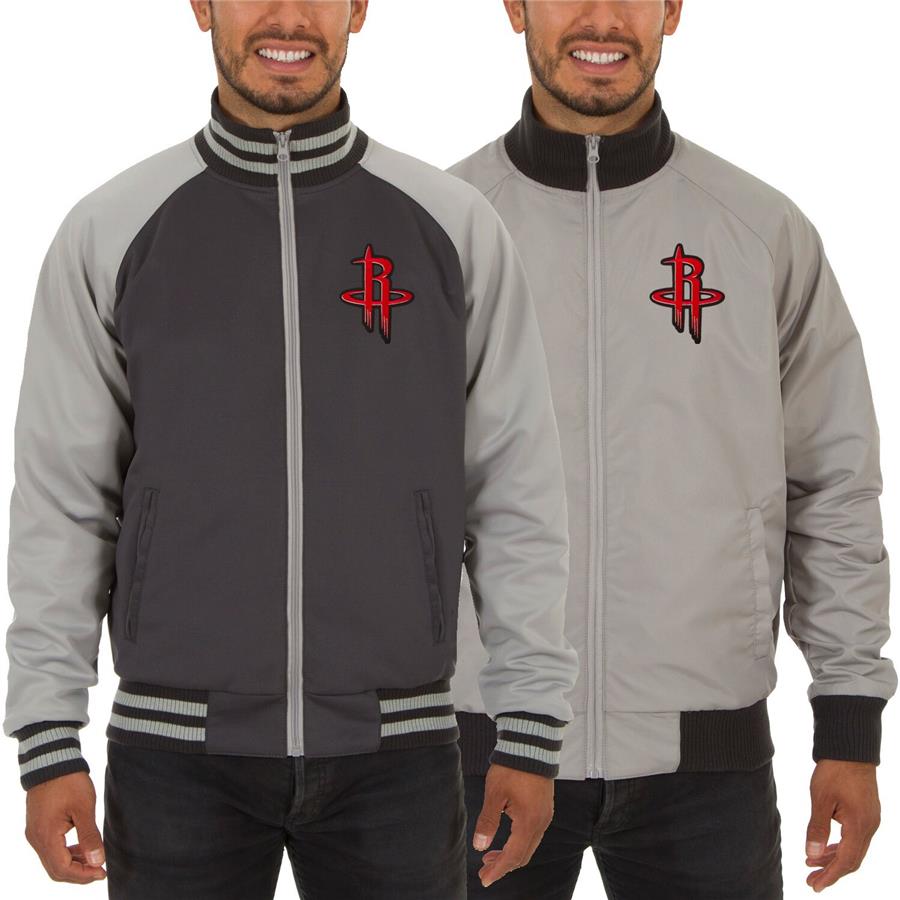 Houston Rockets JH Design Reversible Track Jacket - Gray
