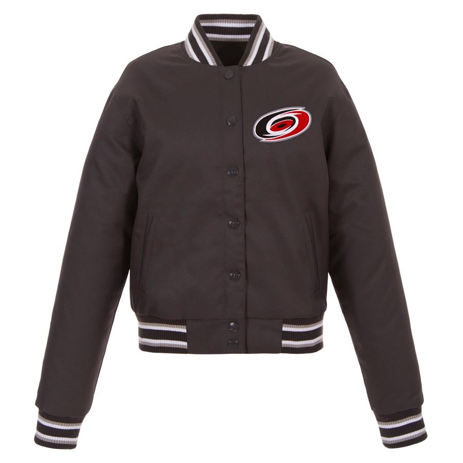 Carolina Hurricanes JH Design Women's Front Hit Poly Twill Jacket - Charcoal
