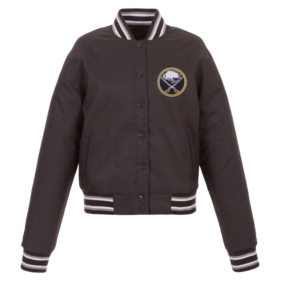 Buffalo Sabres JH Design Women's Front Hit Poly Twill Jacket - Charcoal