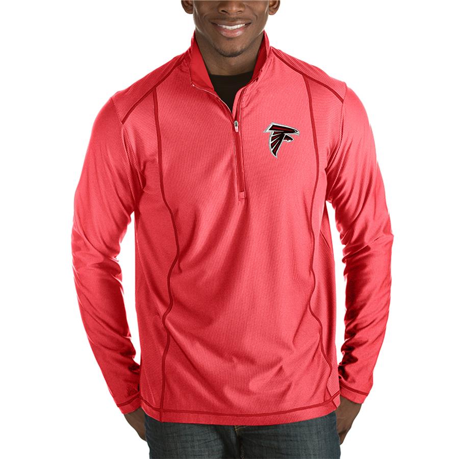 Atlanta Falcons Antigua Tempo Half-Zip Pullover Jacket - Heather Red