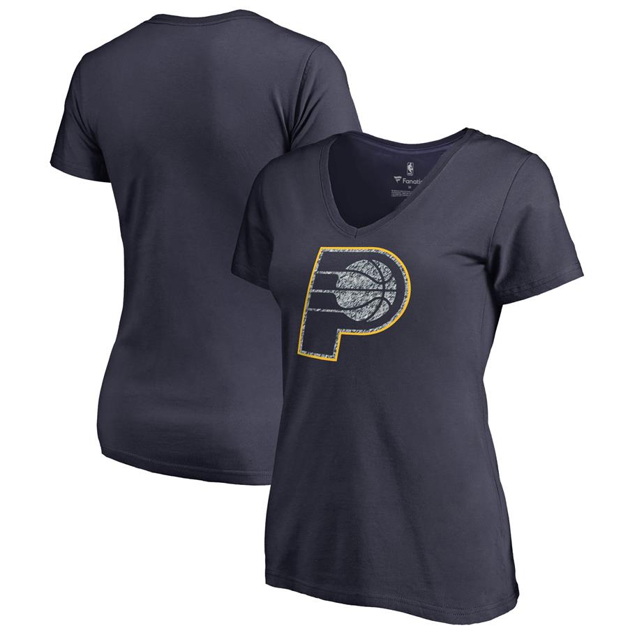 Женская футболка с V-вырезом Indiana Pacers Fanatics Branded Static Logo (тёмно-синий)