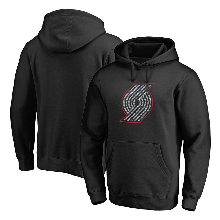 Portland Trail Blazers Fanatics Branded Static Logo Pullover Hoodie - Black
