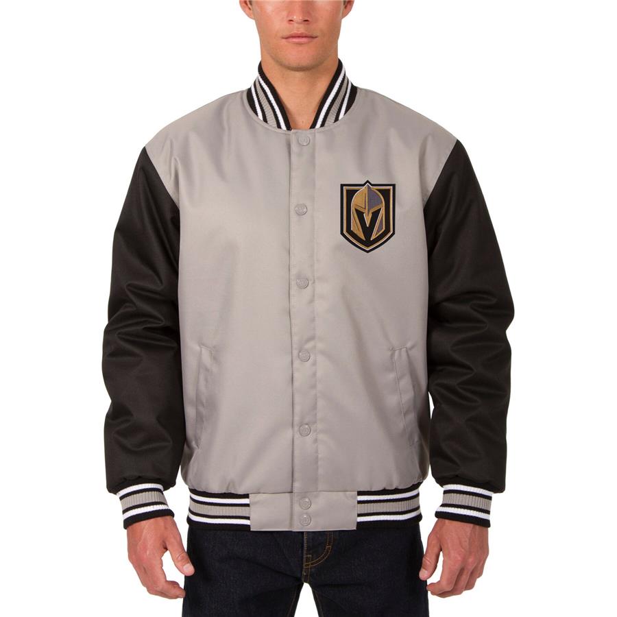 Vegas Golden Knights JH Design Front Hit Poly Twill Jacket - Gray