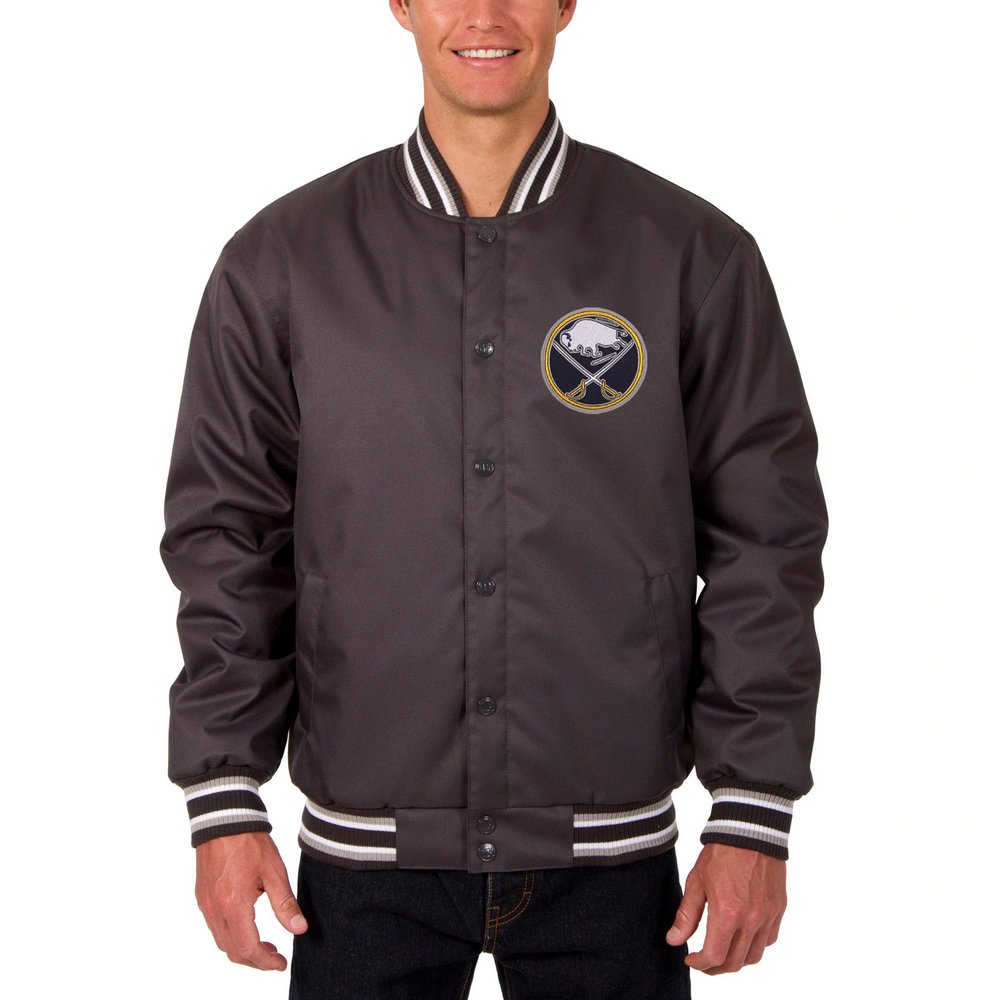 Buffalo Sabres JH Design Front Hit Poly Twill Jacket - Gray