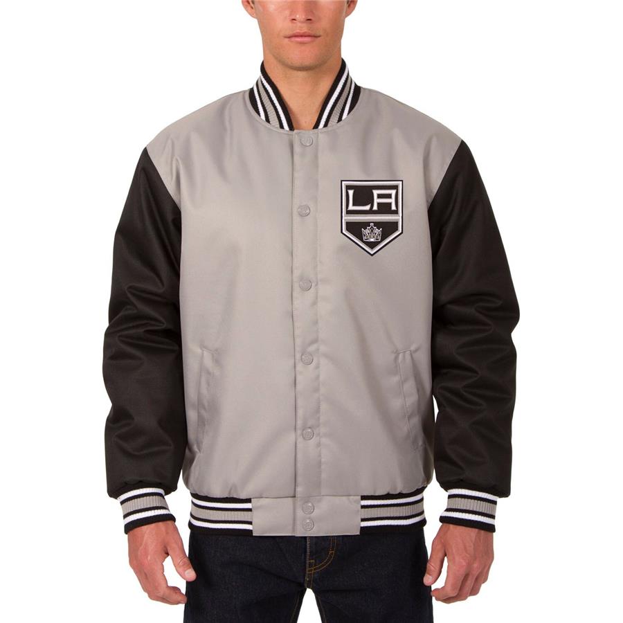 Los Angeles Kings JH Design Two Hit Poly Twill Jacket - Gray