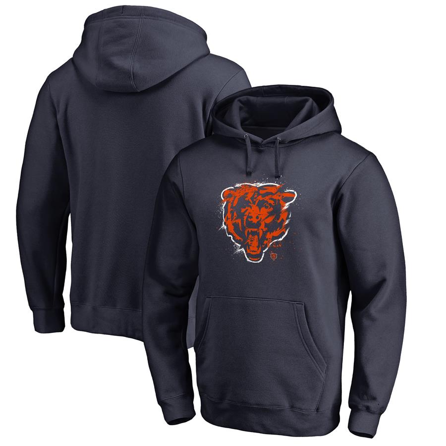 Chicago Bears NFL Pro Line by Fanatics Branded Splatter Logo Pullover Hoodie - Navy