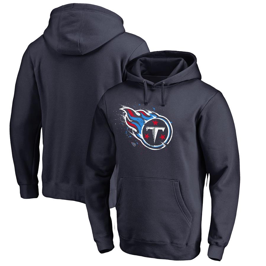 Tennessee Titans NFL Pro Line by Fanatics Branded Splatter Logo Pullover Hoodie - Navy