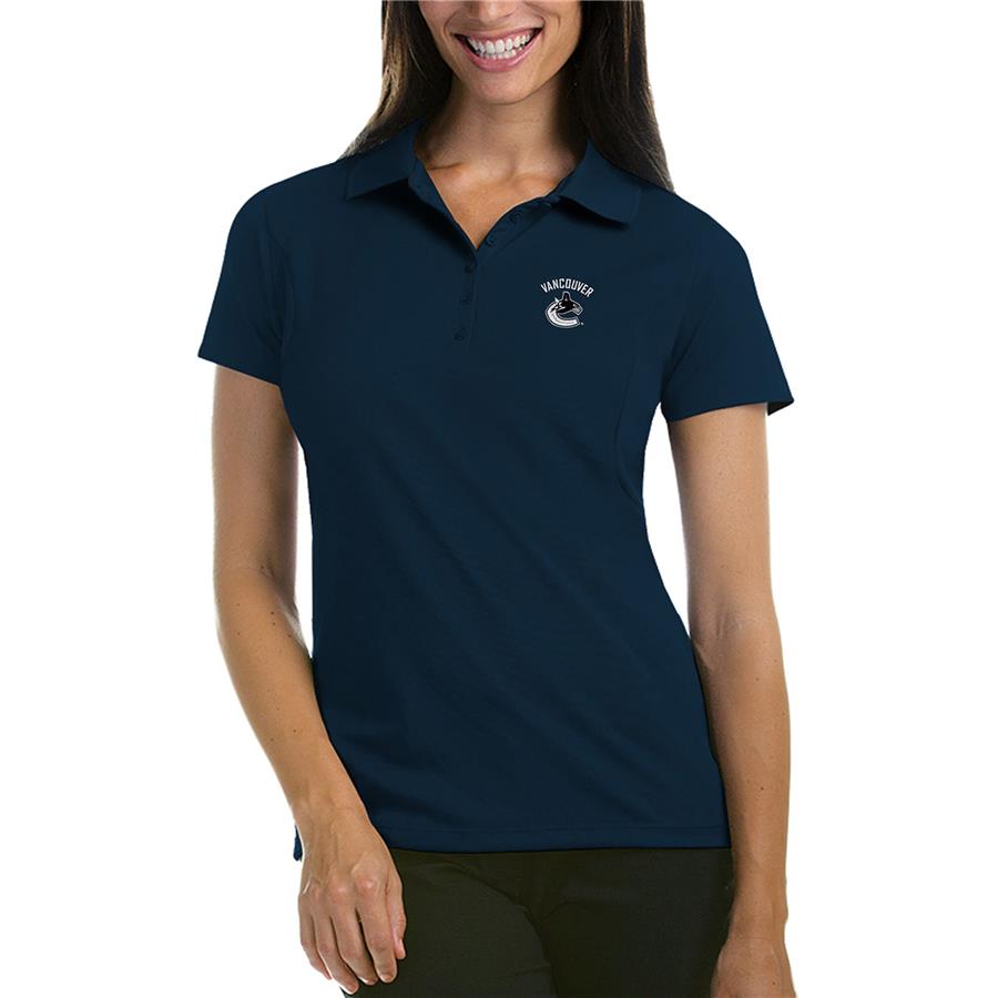 Vancouver Canucks Antigua Women's Pique Performance Polo - Navy