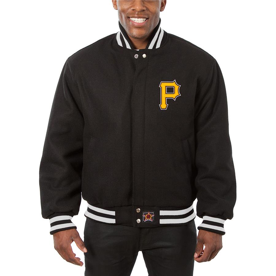 Pittsburgh Pirates JH Design Wool Full-Button Jacket - Black