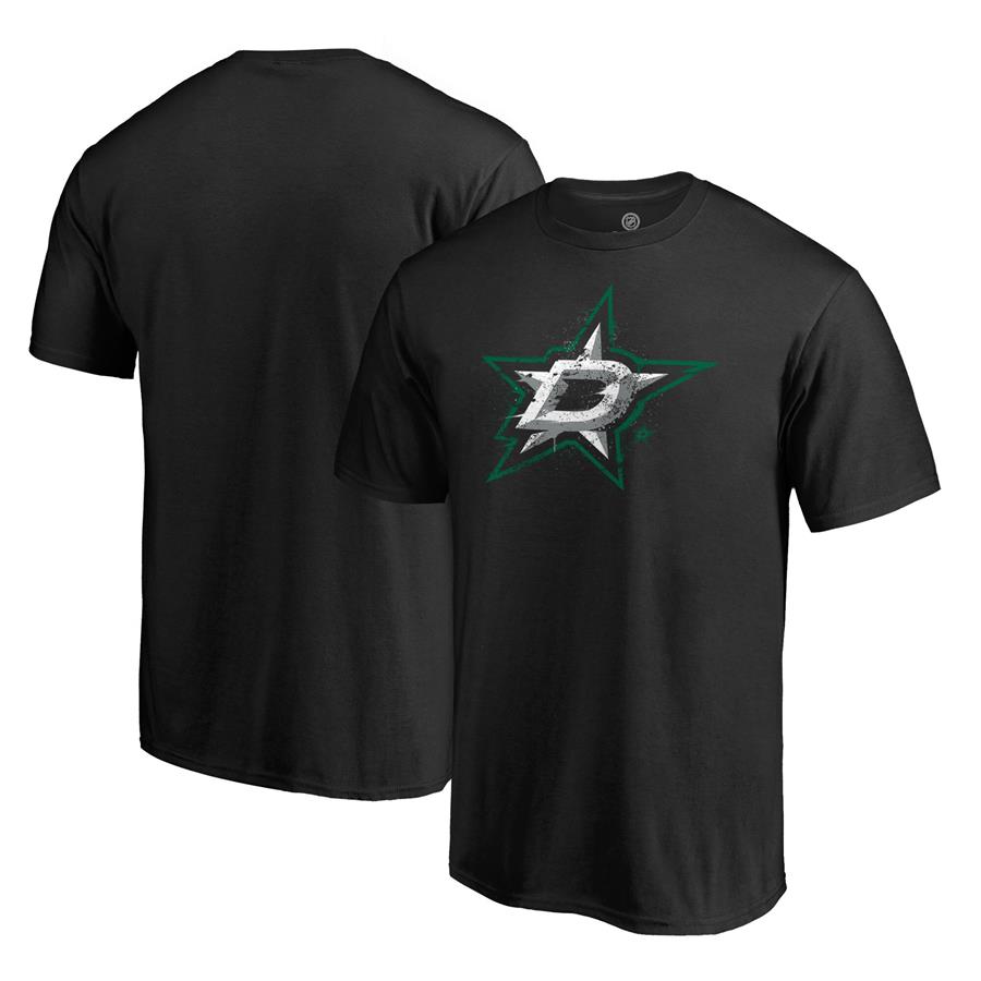 Dallas Stars Fanatics Branded Splatter Logo T-Shirt - Black