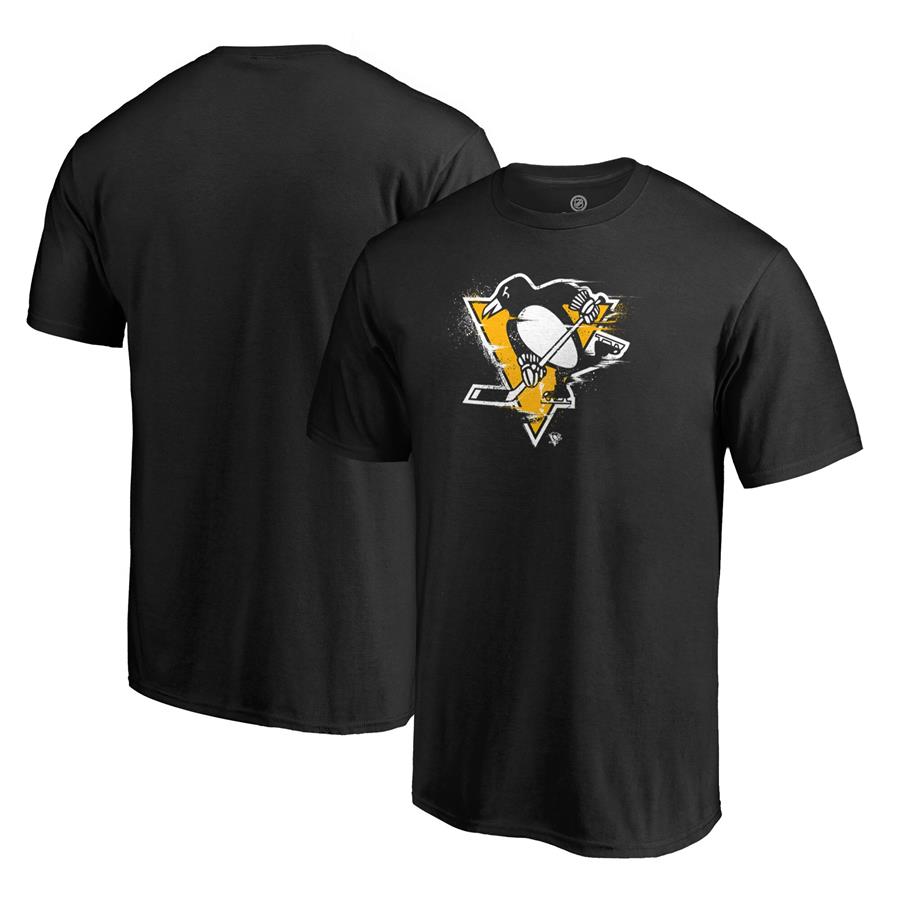 Pittsburgh Penguins Fanatics Branded Splatter Logo T-Shirt - Black